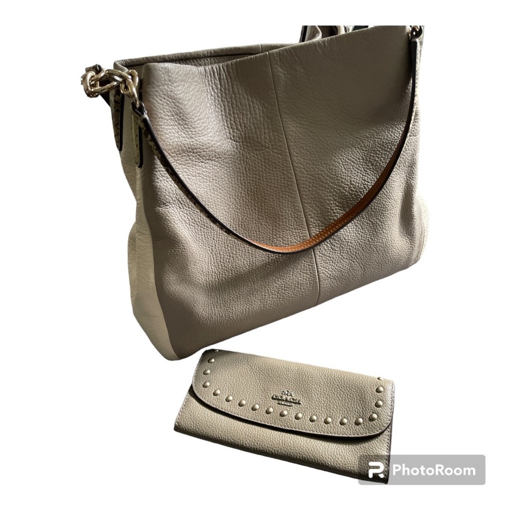 COACH Leather Bag and Wallet Set